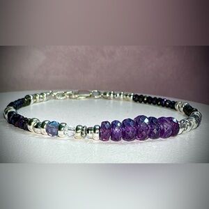 💜Custom💜Color Changing Alexandrite  •Sterling Silver Bracelet
